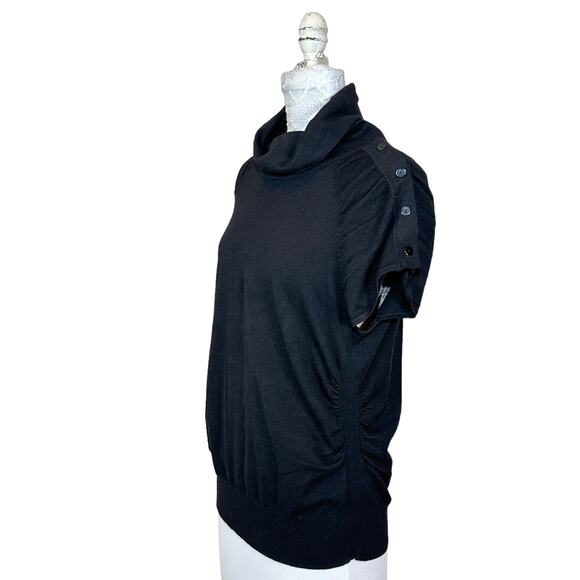 New Directions Cowl Neck Ruched Sides Knit Short Sleeve Sweater Women Large - Picture 6 of 6